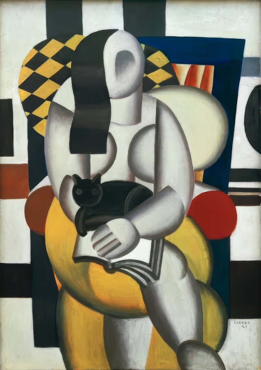 Vrouw met kat door Fernand Leger
