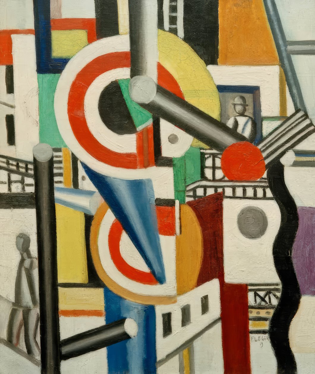 De twee schijven in de stad door Fernand Leger