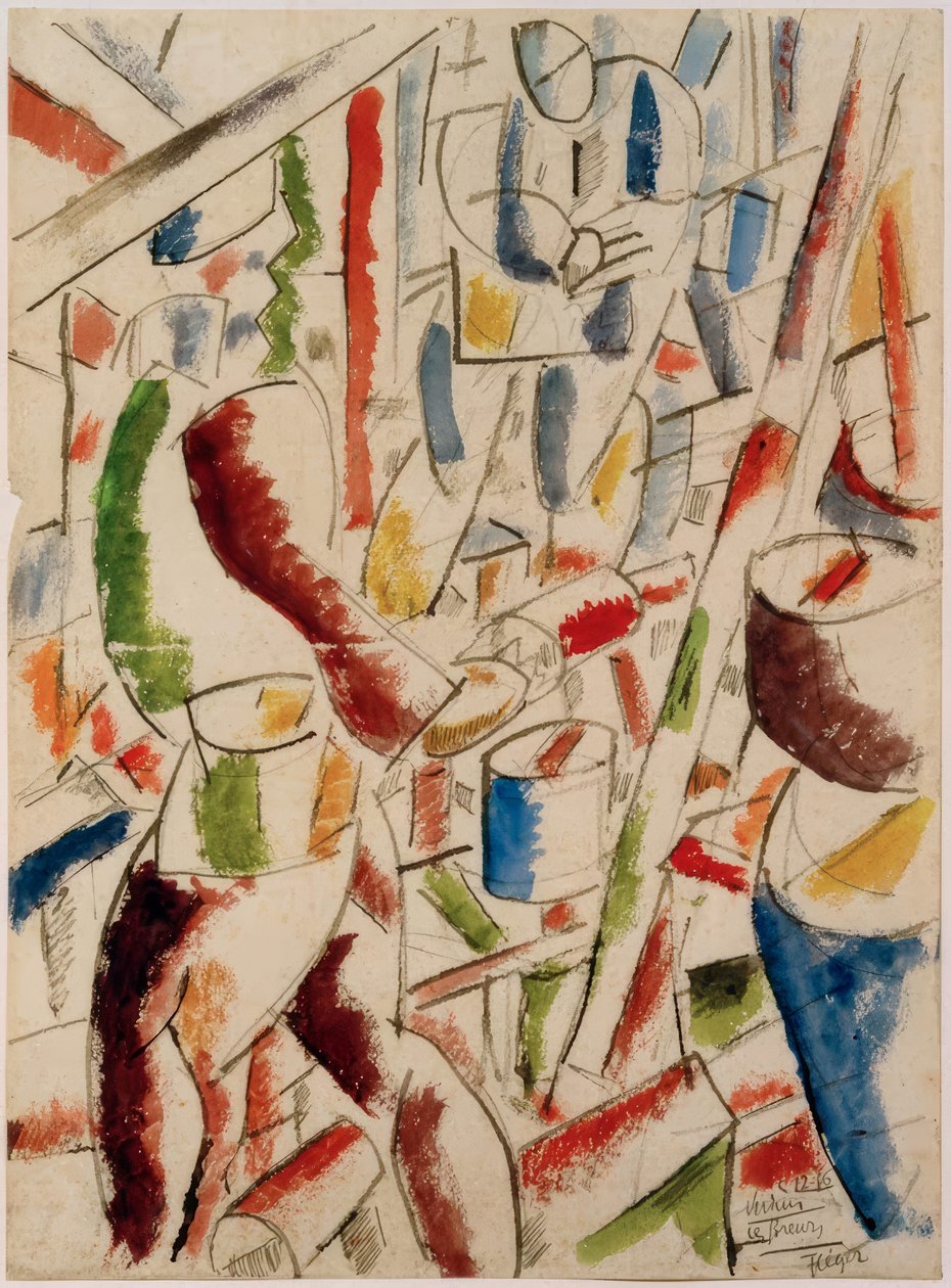 Soldaten die een loopgraaf graven door Fernand Leger
