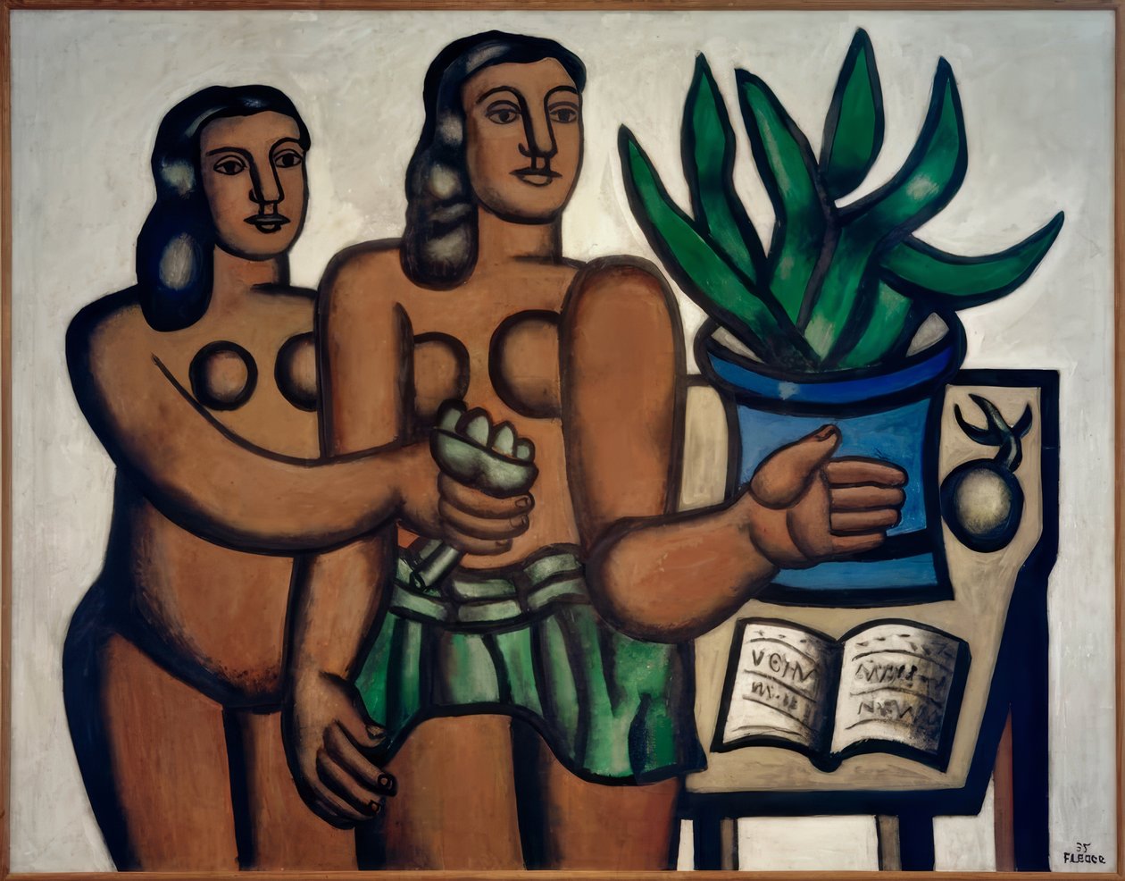 Twee vrouwen met blauwe vaas door Fernand Leger