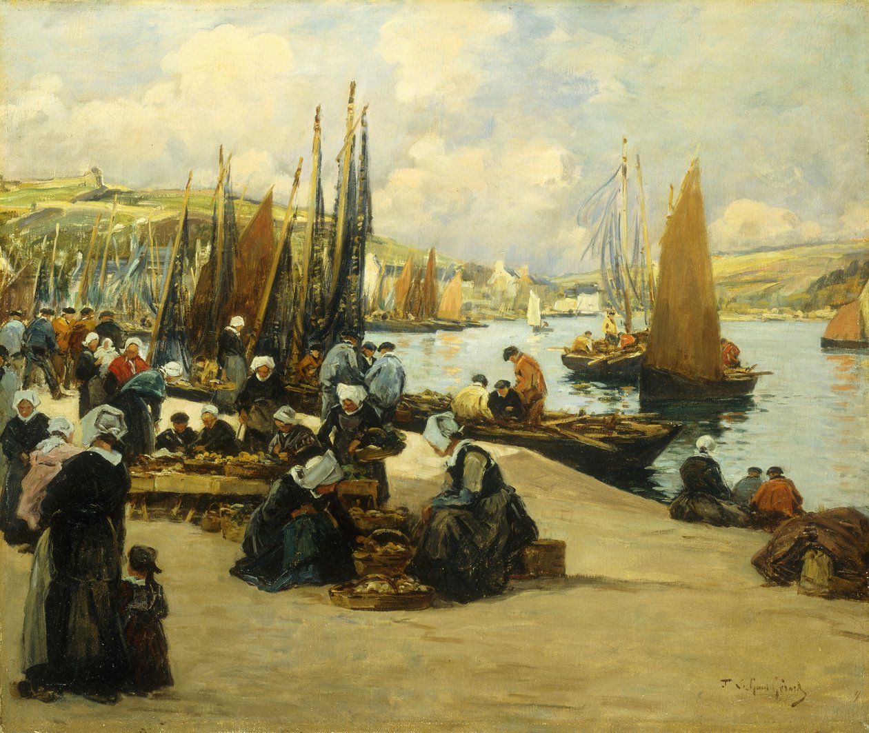 Aan de kade, Audierne door Fernand Legout-Gerard