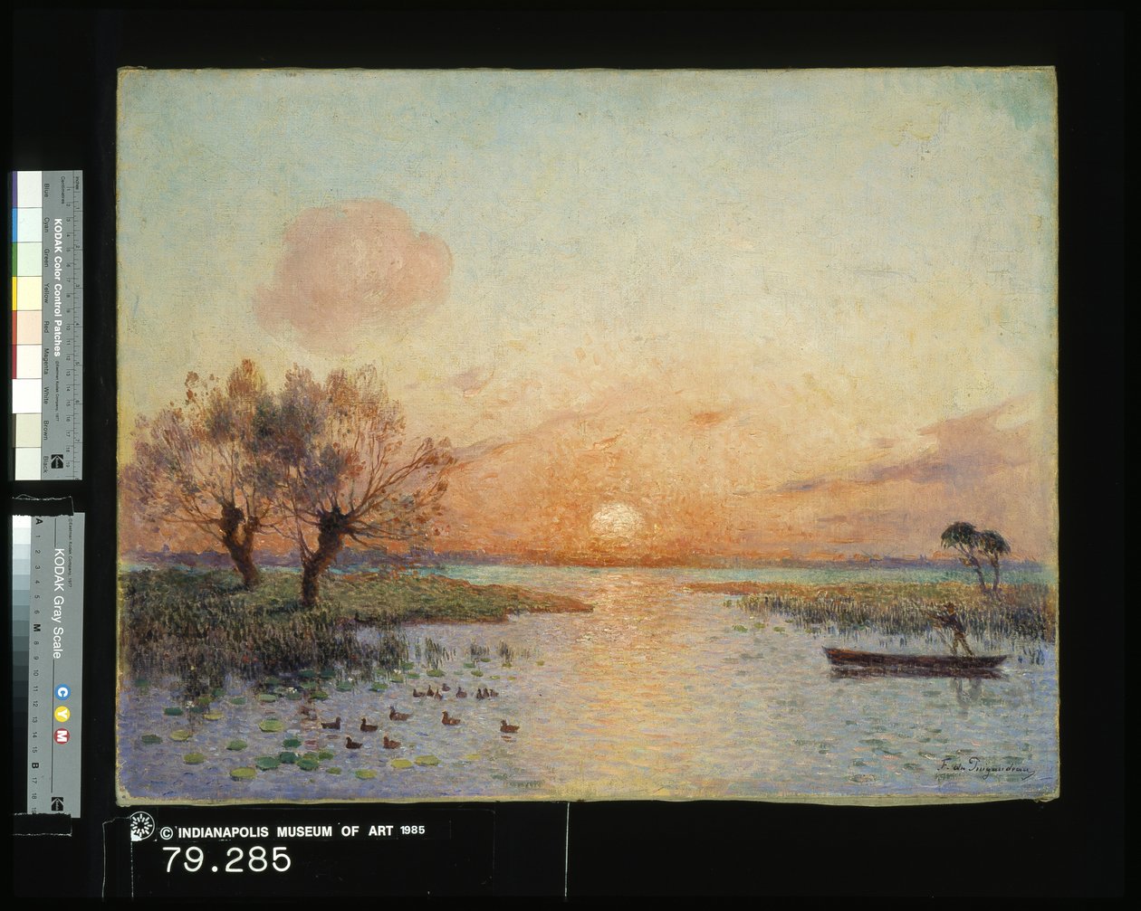 De vijver bij zonsondergang (La Mare Au Coucher Du Soleil) door Fernand Loyen du Puigaudeau