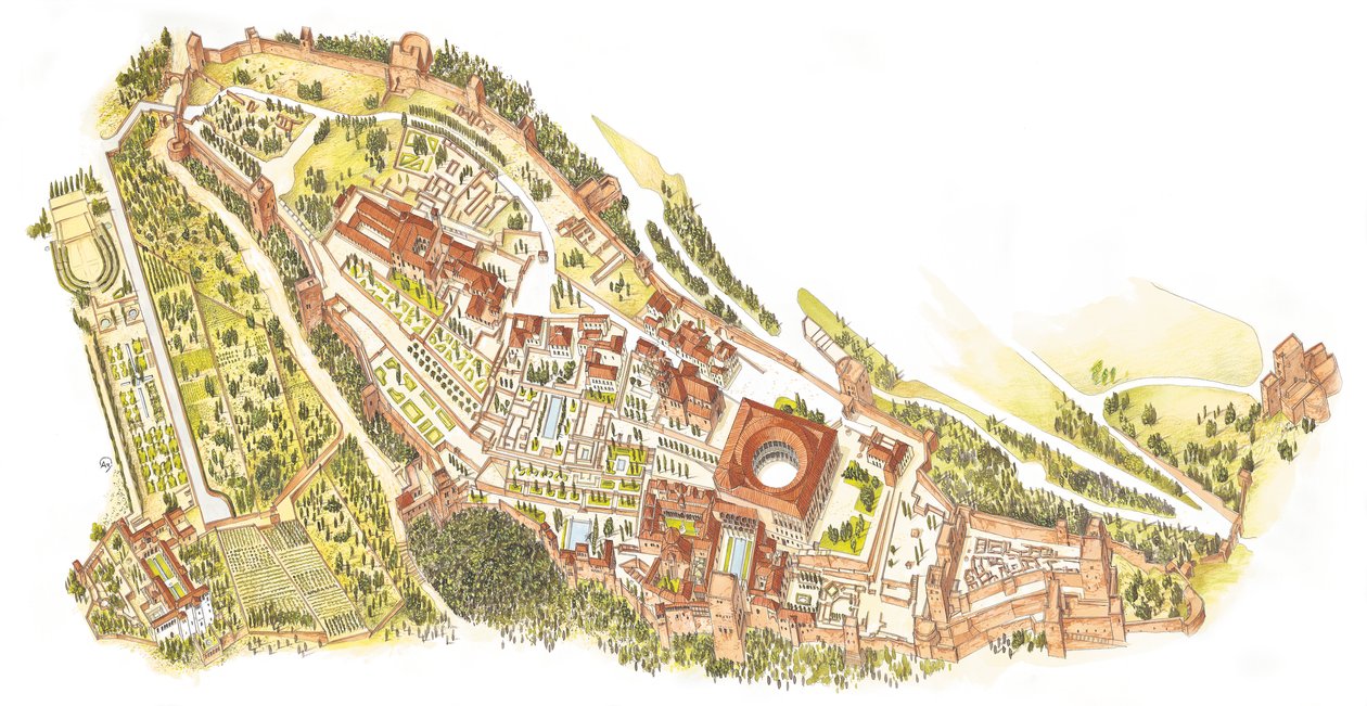 Alhambra, Granada, Spanje. Luchtfoto door Fernando Aznar Cenamor