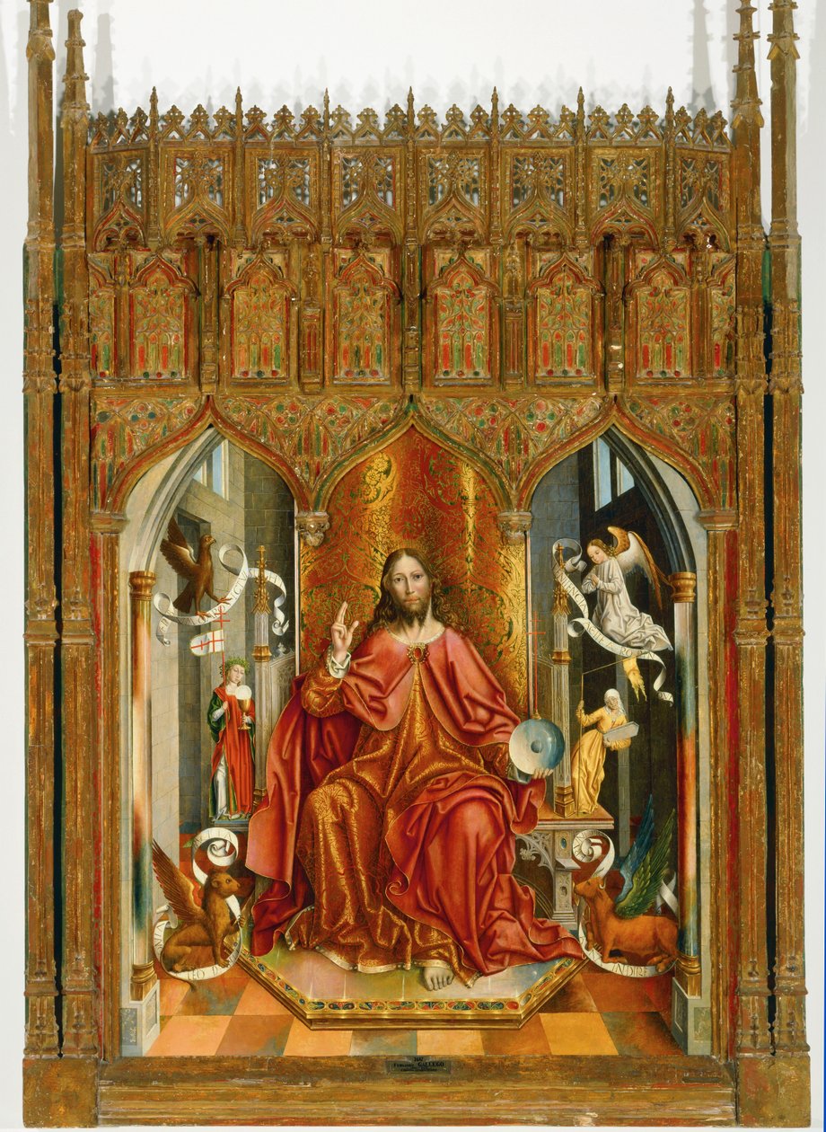 Jezus Christus zegent met de Kerk en de Synagoge ... door Fernando Gallego