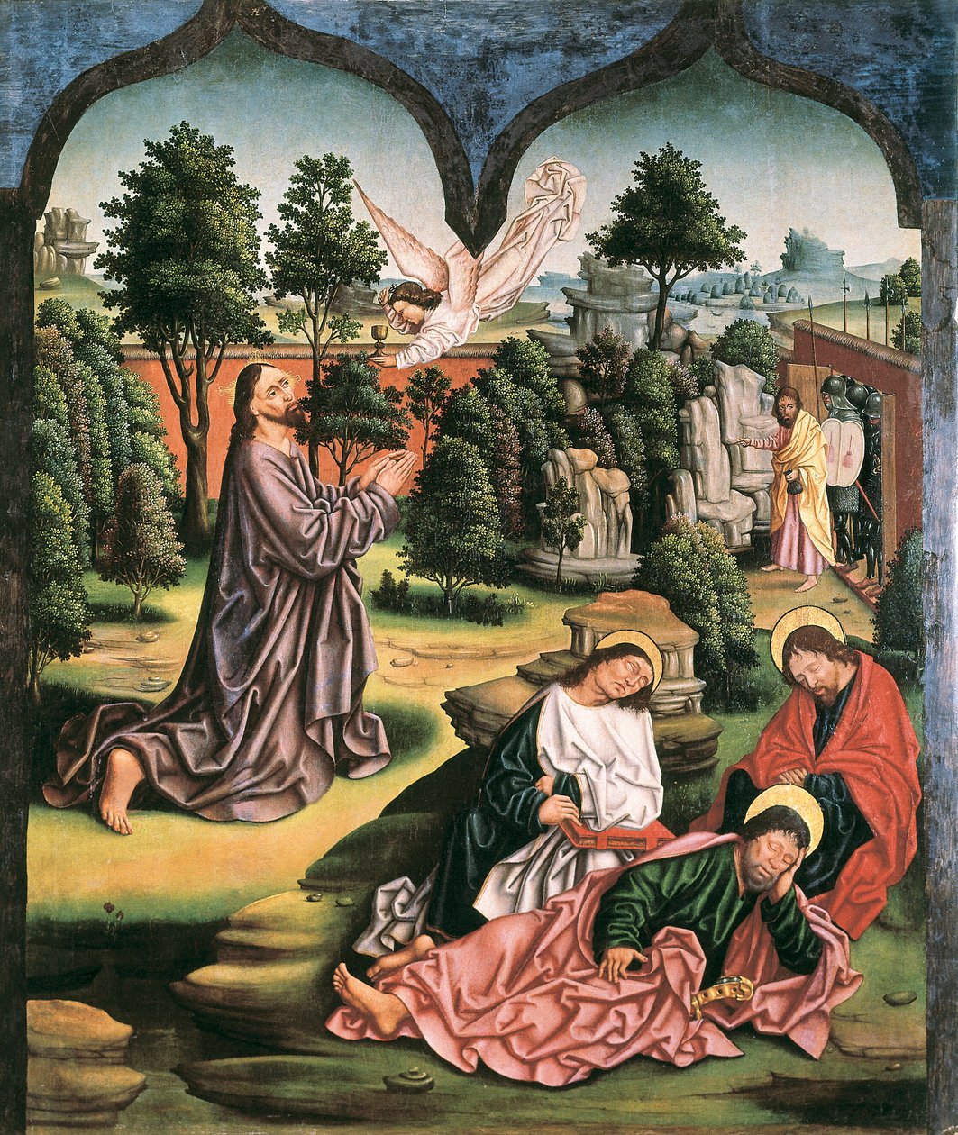 Gebed in de Tuin van Olijven, schilderij door Fernando Gallego door Fernando Gallego