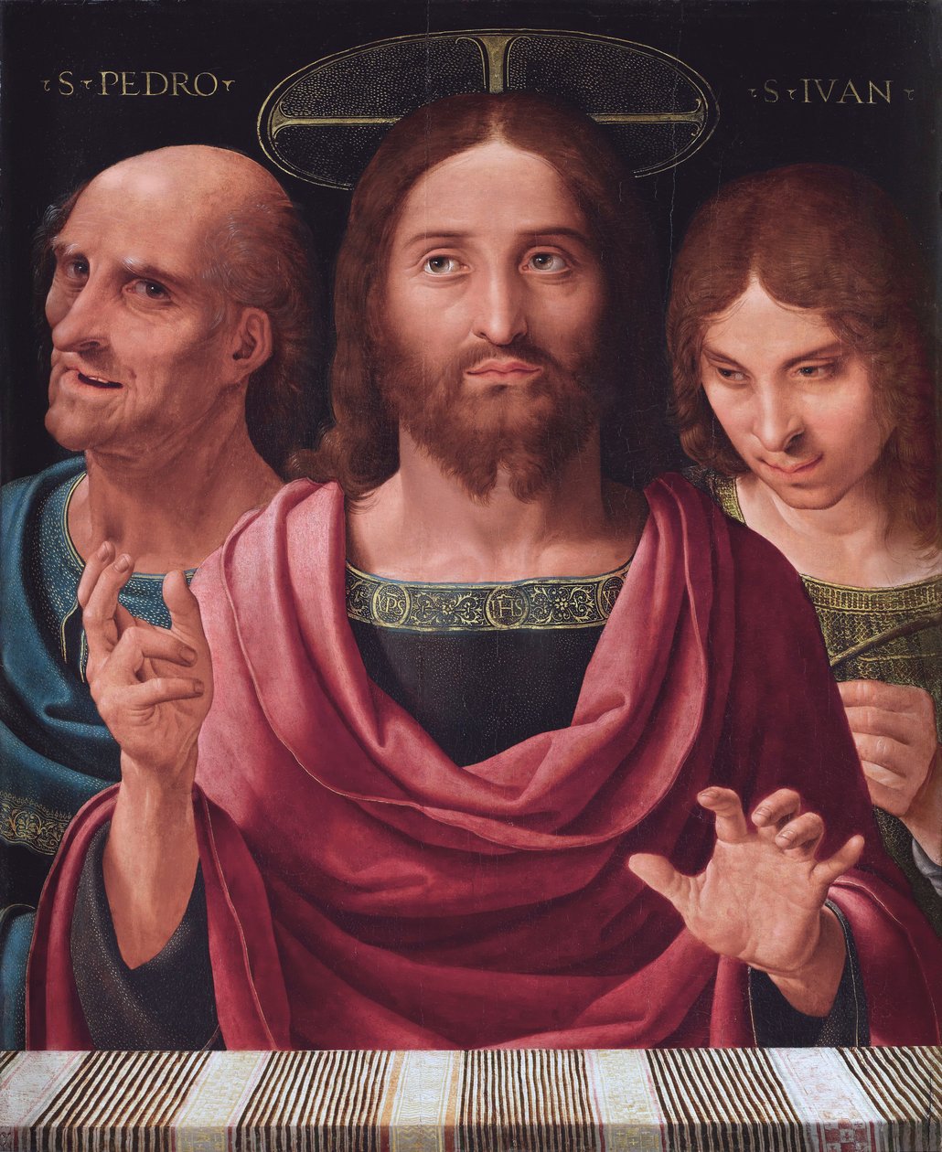 Salvator Mundi tussen Sint Petrus en Johannes, c.1507 door Fernando Yanez de Almedina