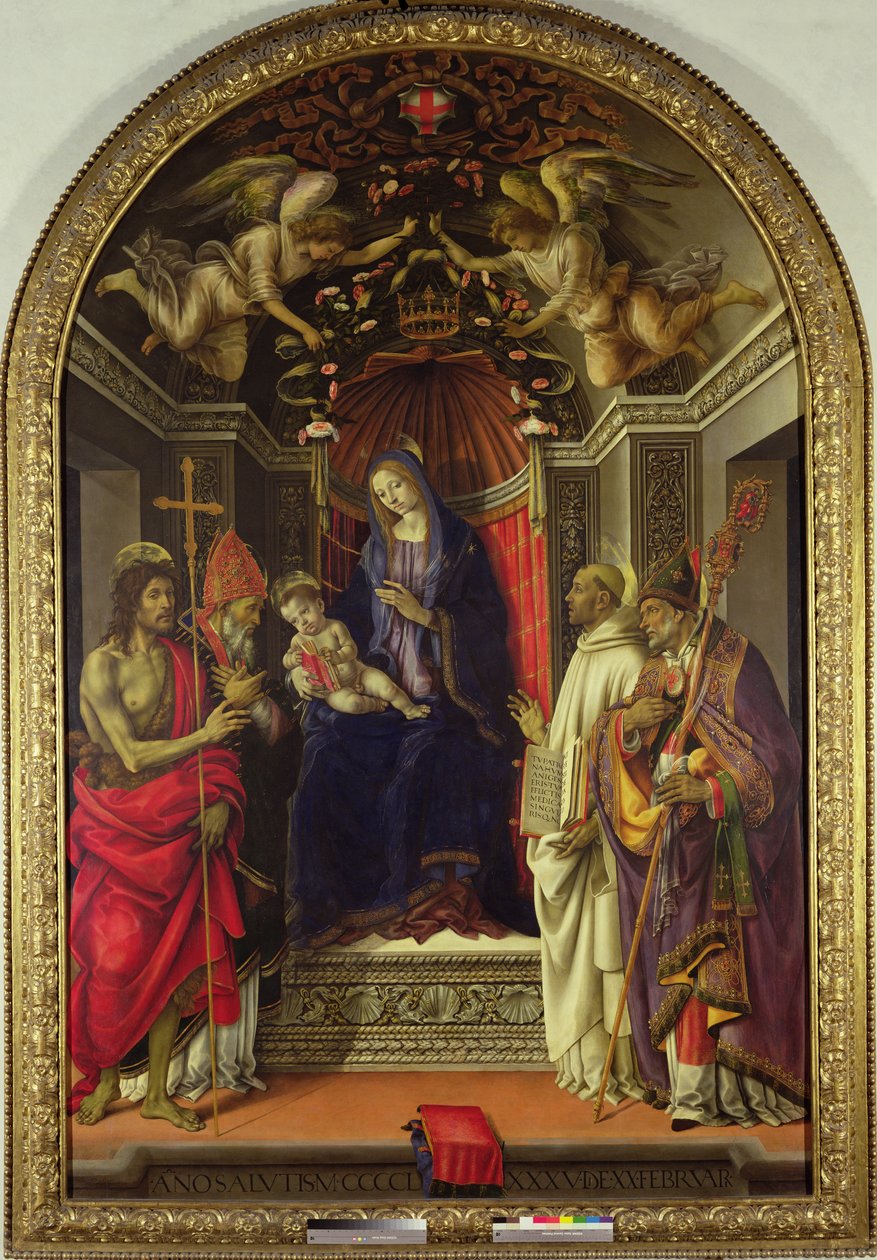 Madonna en Kind met Heiligen, 1486 door Filippino Lippi