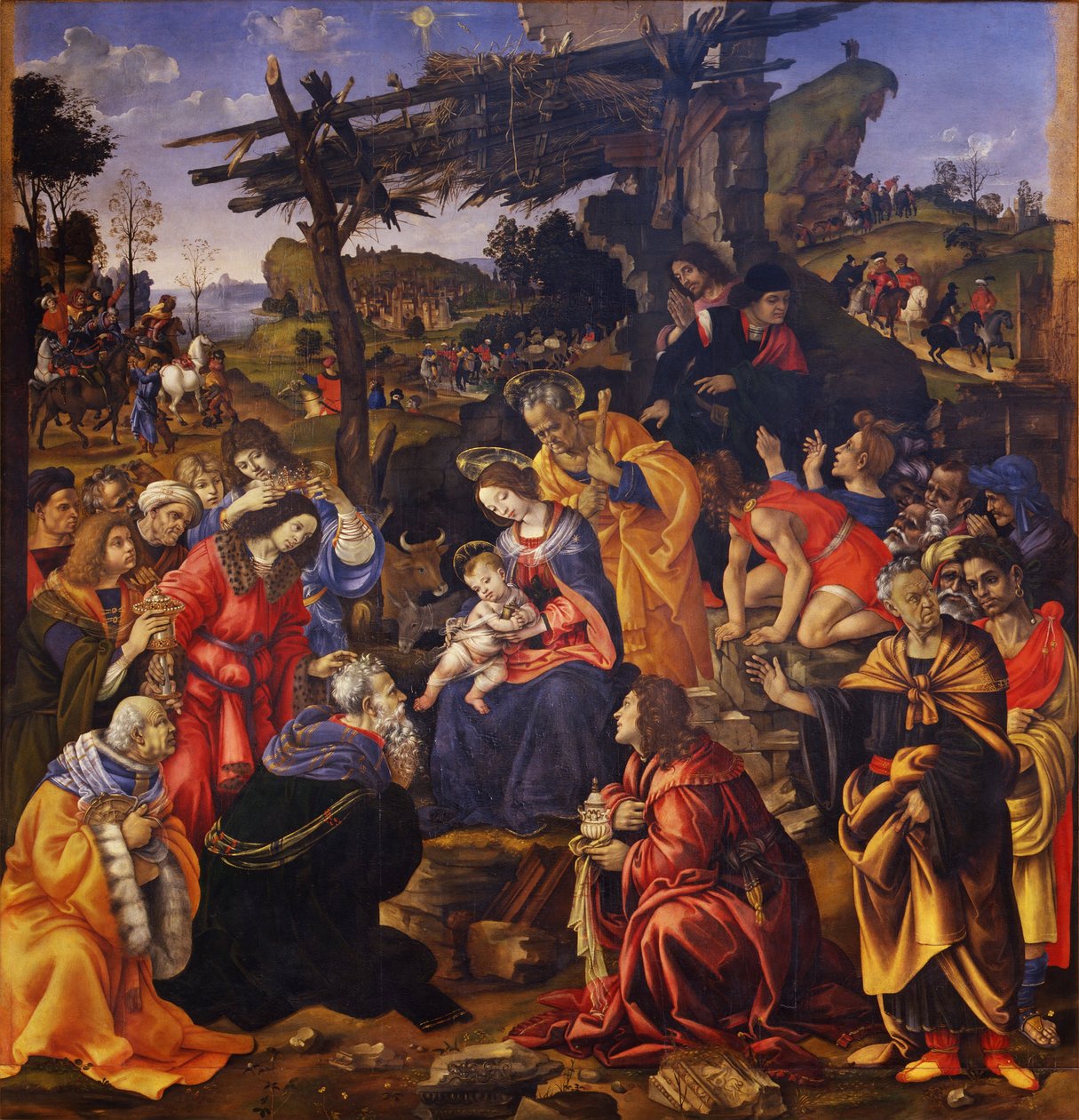 Italiaans: Aanbidding van de Wijzen Aanbidding van de Wijzen door Filippino Lippi