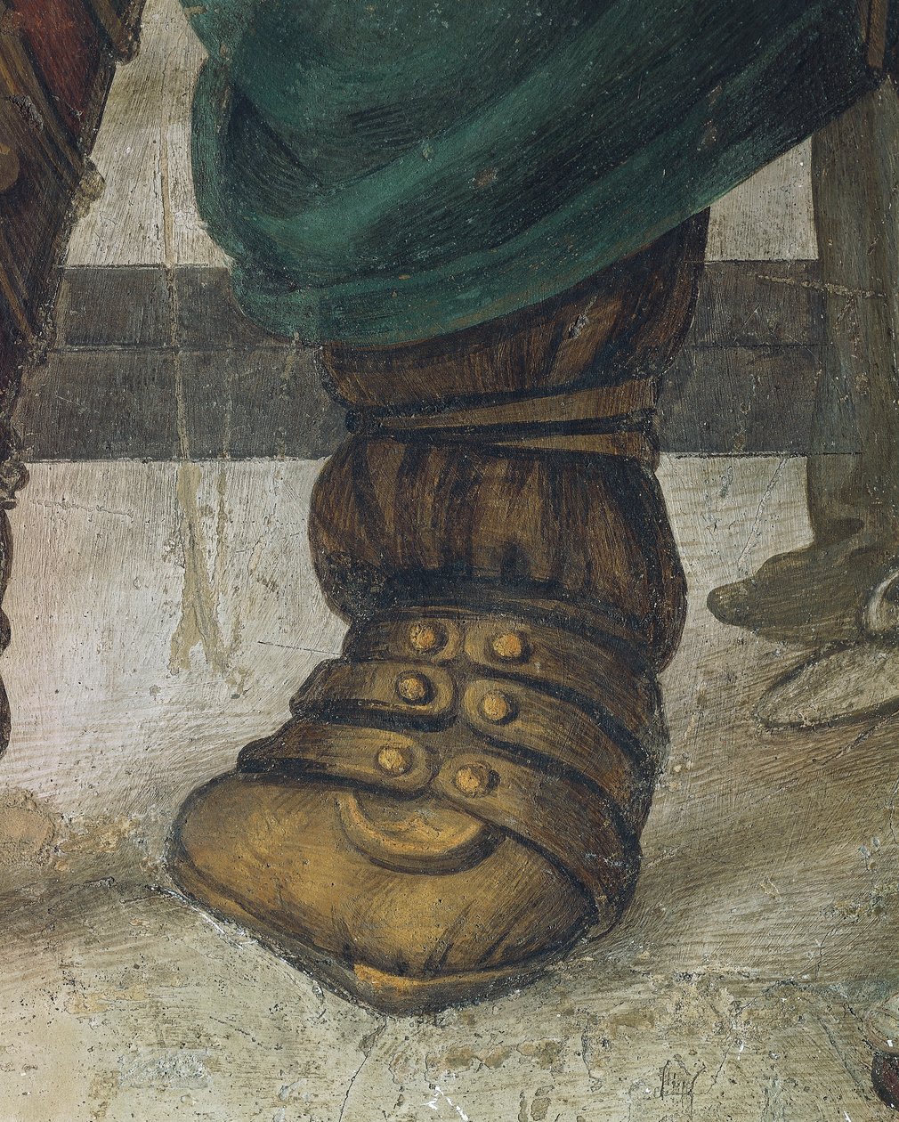 Sint Filippus verdrijft draak uit tempel van Hieropolis (detail) door Filippino Lippi