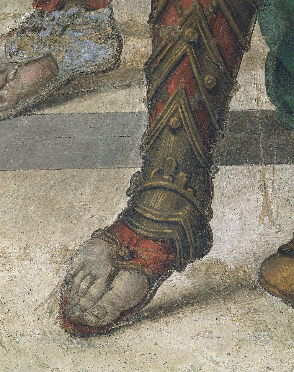 Sint Filippus verdrijft de draak uit de tempel van Hieropolis door Filippino Lippi, detail (fresco) door Filippino Lippi