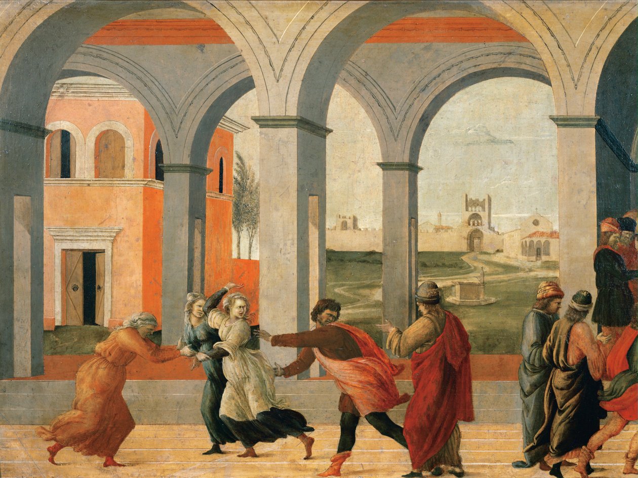 Virginia gevangen genomen door de Romeinse gouverneur Appius Claudius ... door Filippino Lippi