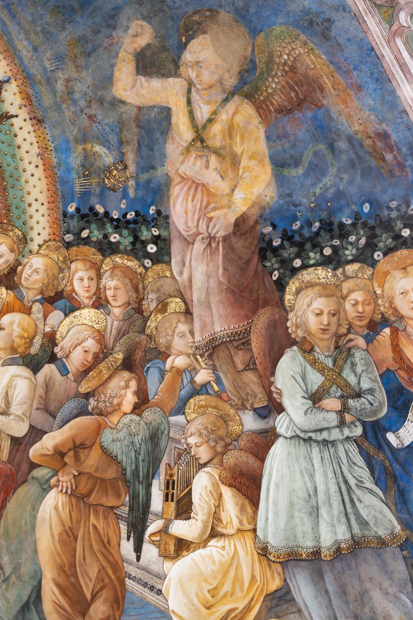 Engelen (detail van Kroning van Maria) door Filippo Lippi