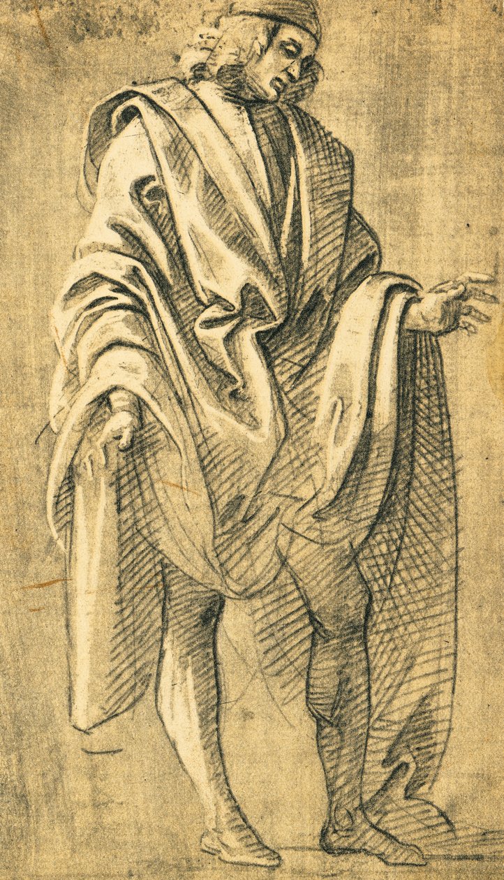 Studie van mannelijk menselijk figuur, potloodtekening door Filippo Lippi (ca. 1457-1504) door Filippo Lippi