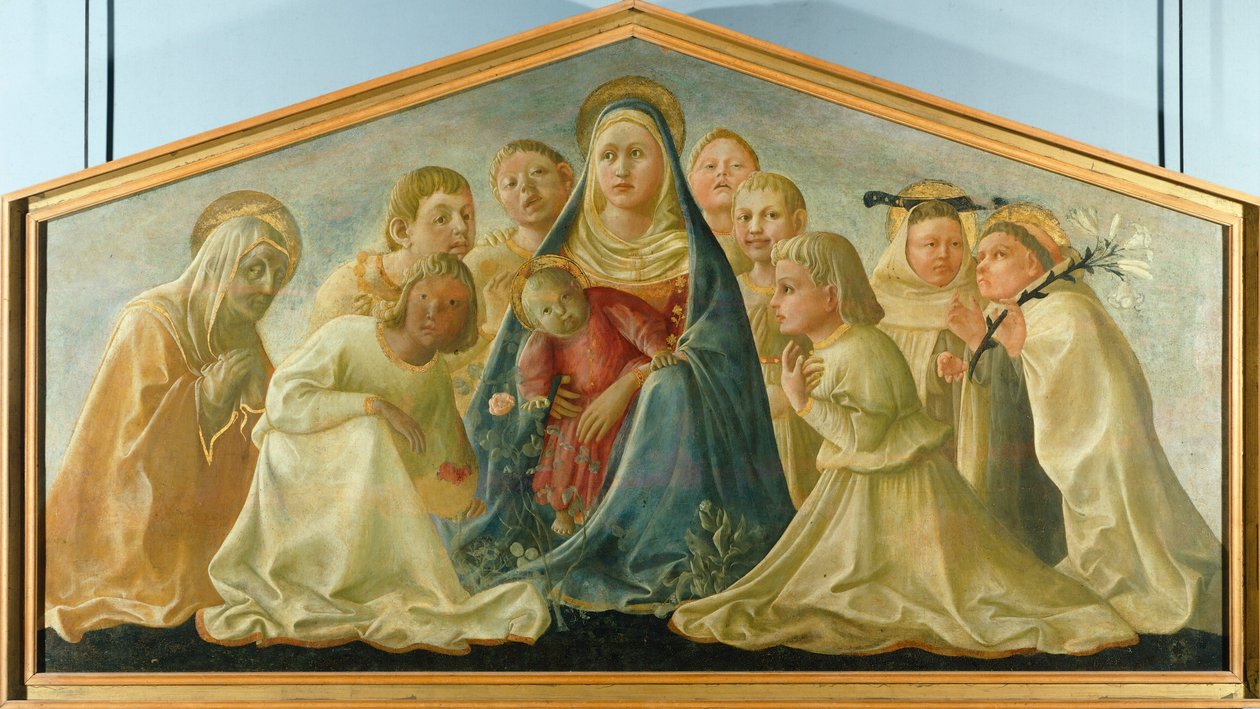Trivulzio Madonna of Madonna van Nederigheid met Engelen en Karmelietenheiligen door Filippo Lippi