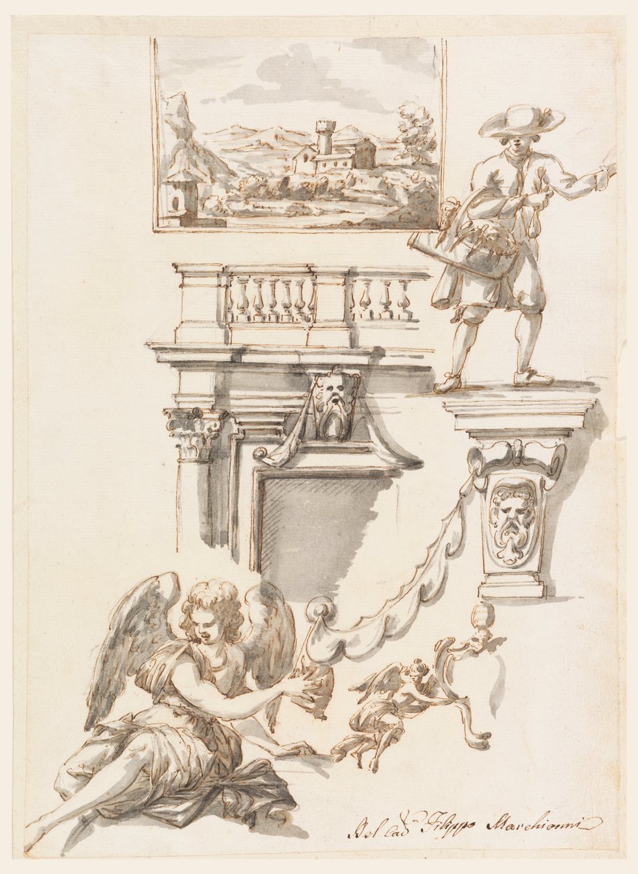 Architectuur en figuurstudies door Filippo Marchionni
