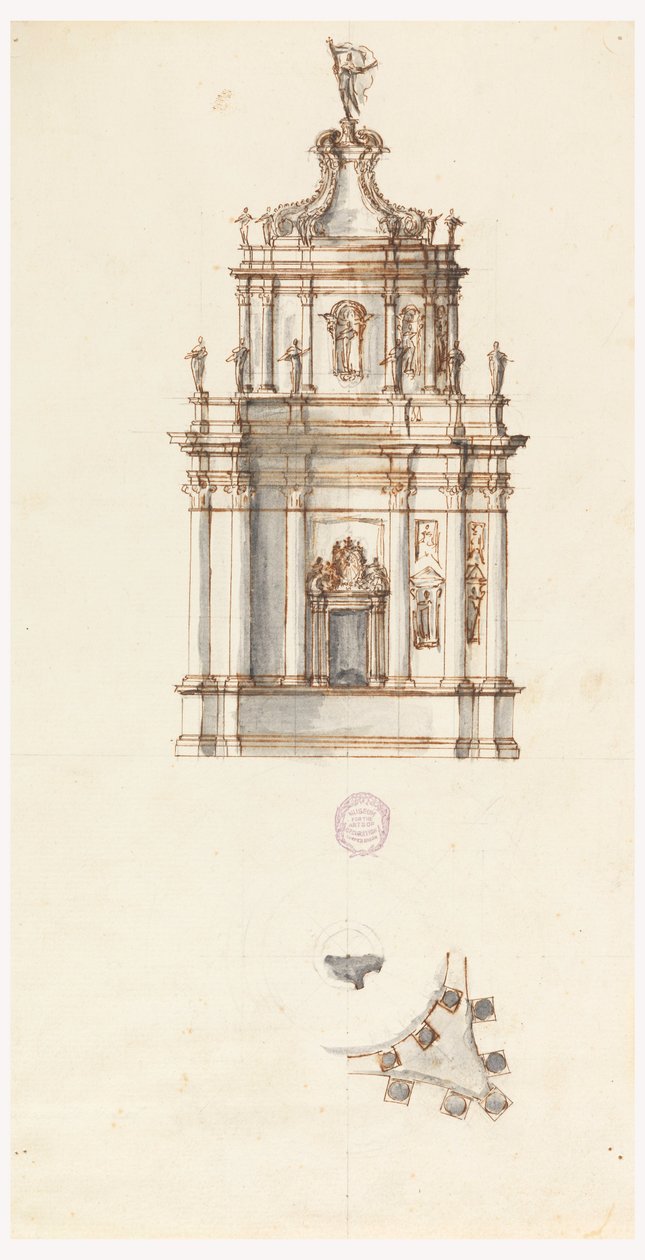 Tekening, Project voor een tabernakel, 1750-1775 door Filippo Marchionni