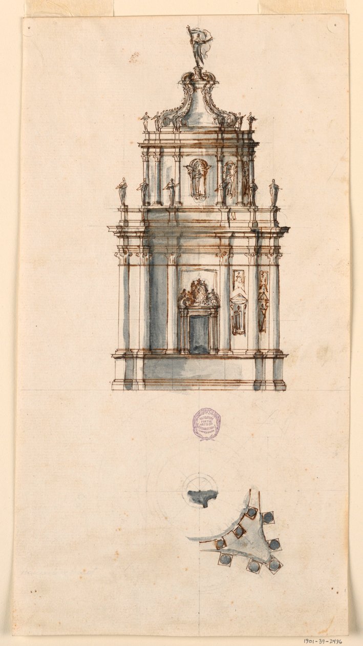 Tekening, Project voor een tabernakel, 1750-1775 door Filippo Marchionni