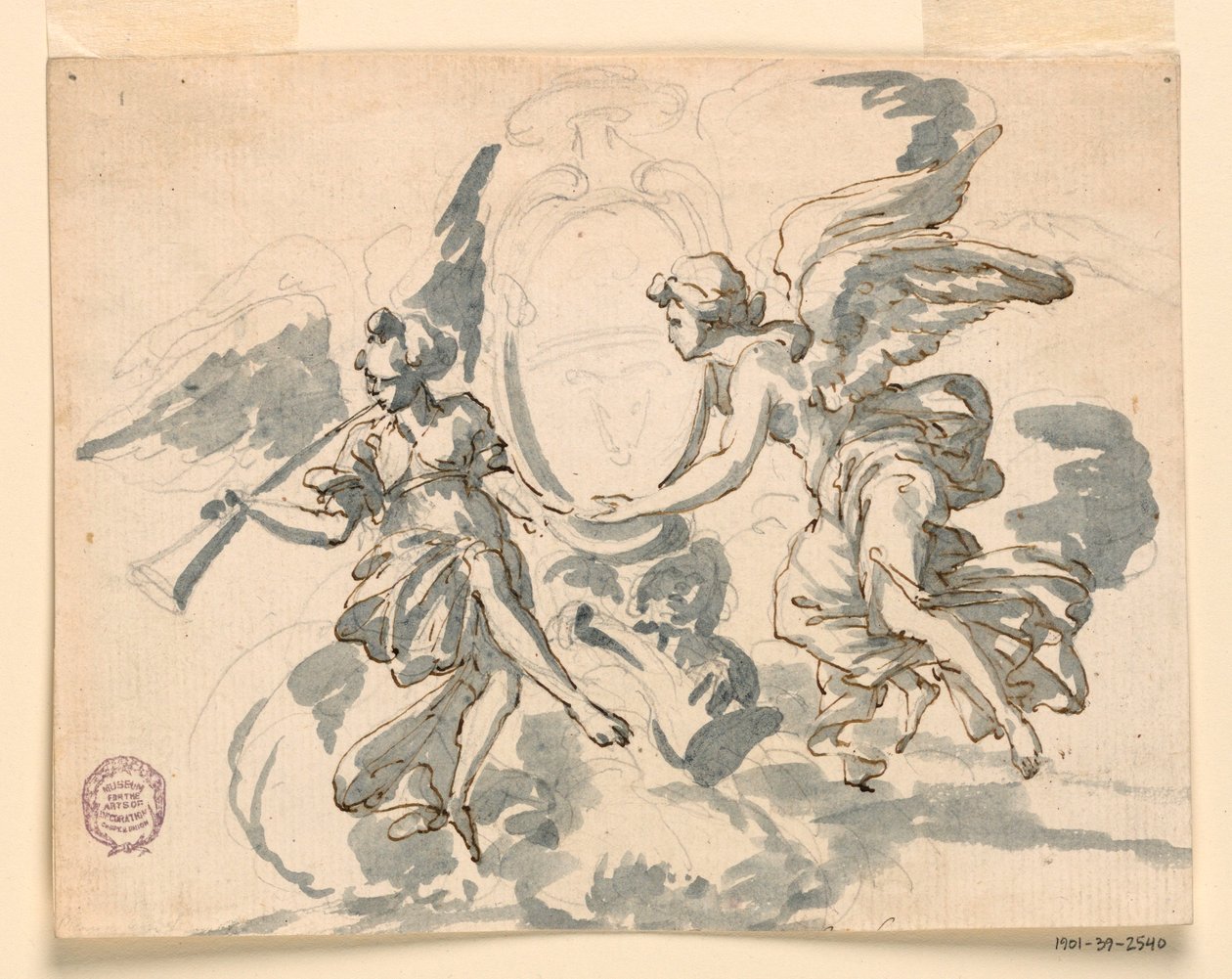 Tekening, Het wapen van een prelaat, ca. 1750 door Filippo Marchionni