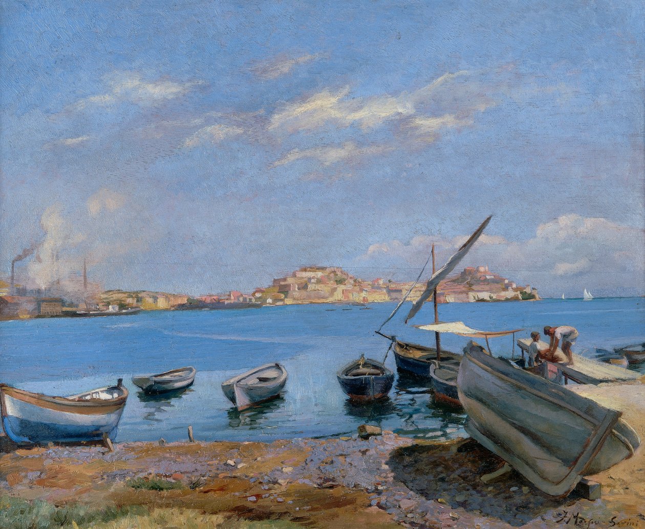 Portoferraio gezien vanaf San Giovanni door Filippo Marfori Savini
