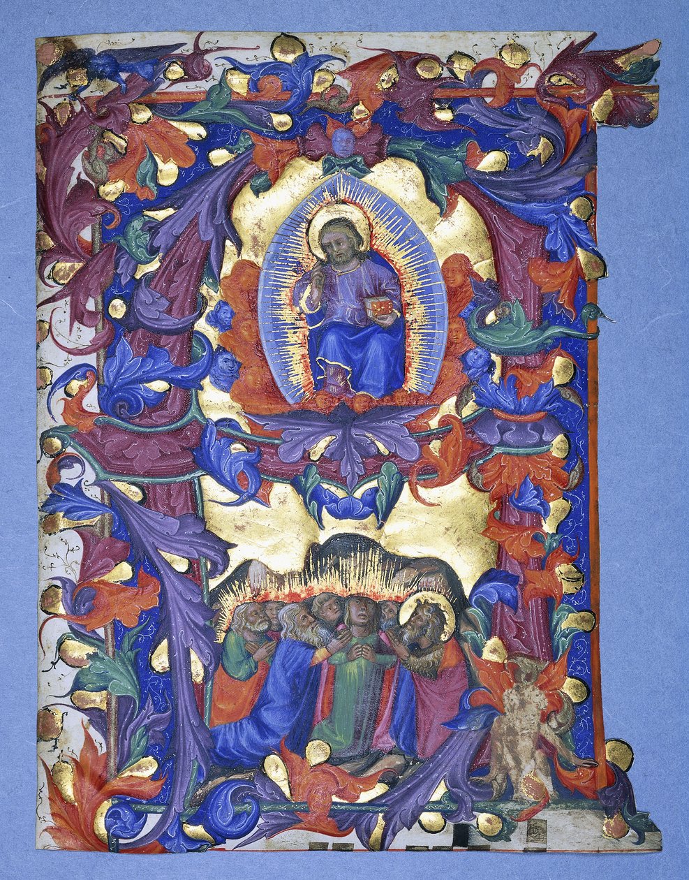 Een grote gehistorieerde "A" met een afbeelding van de Hemelvaart, c.1450 door Filippo di Matteo Torelli