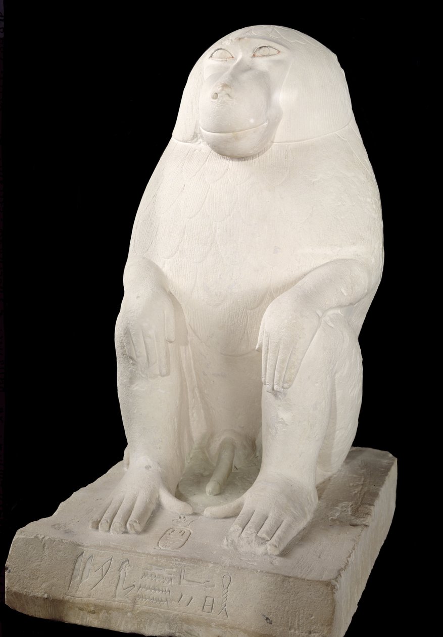 Baviaan, Middenrijk, mogelijk 7e dynastie (kalksteen) door First Intermediate Period Egyptian