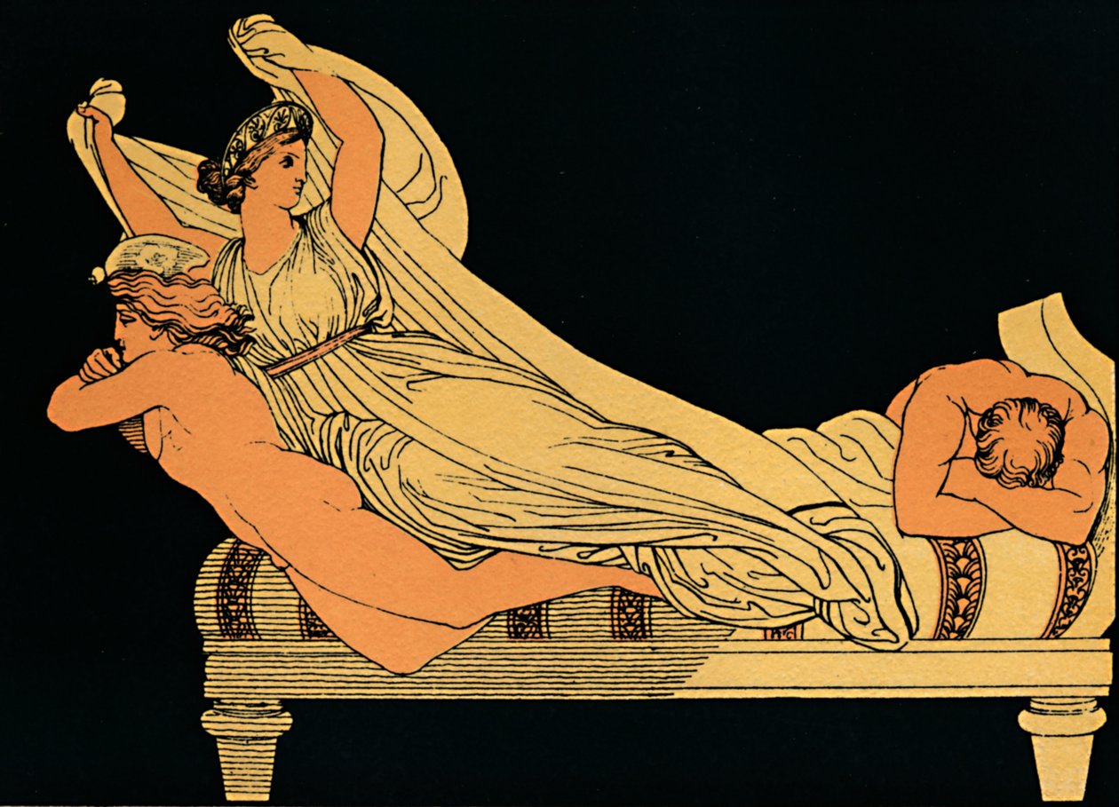 De lege vreugde die woont in de dromen van de nacht, 1880 door Flaxman