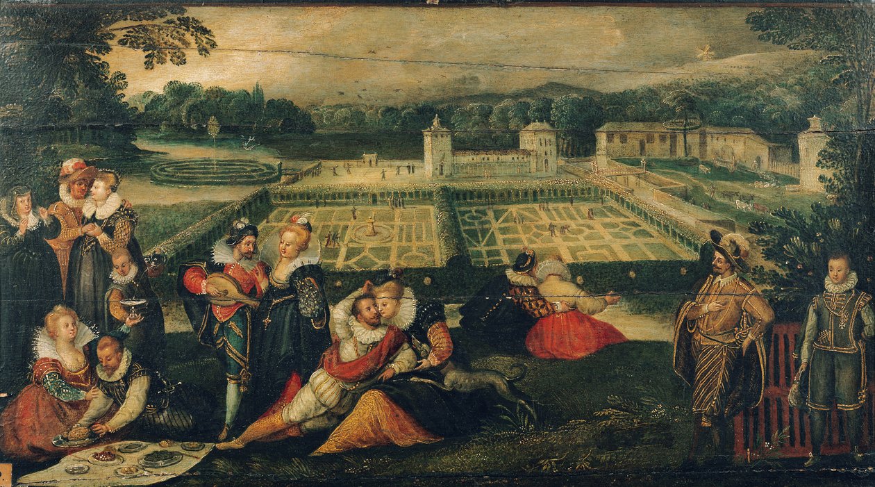 Een picknick in een park door Flemish School
