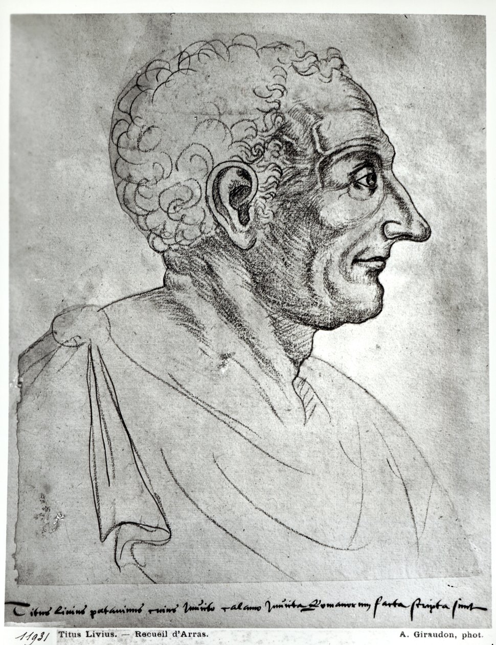 Portret van Titus Livius bekend als Livy (59 v.Chr.-17 n.Chr.) (rode krijt) door Flemish School