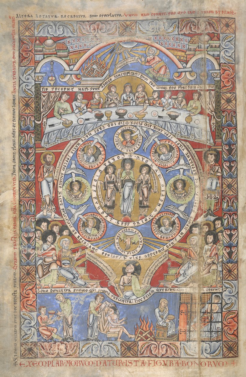 Exegese van de openingsverzen van het Boek Job, illustratie uit 