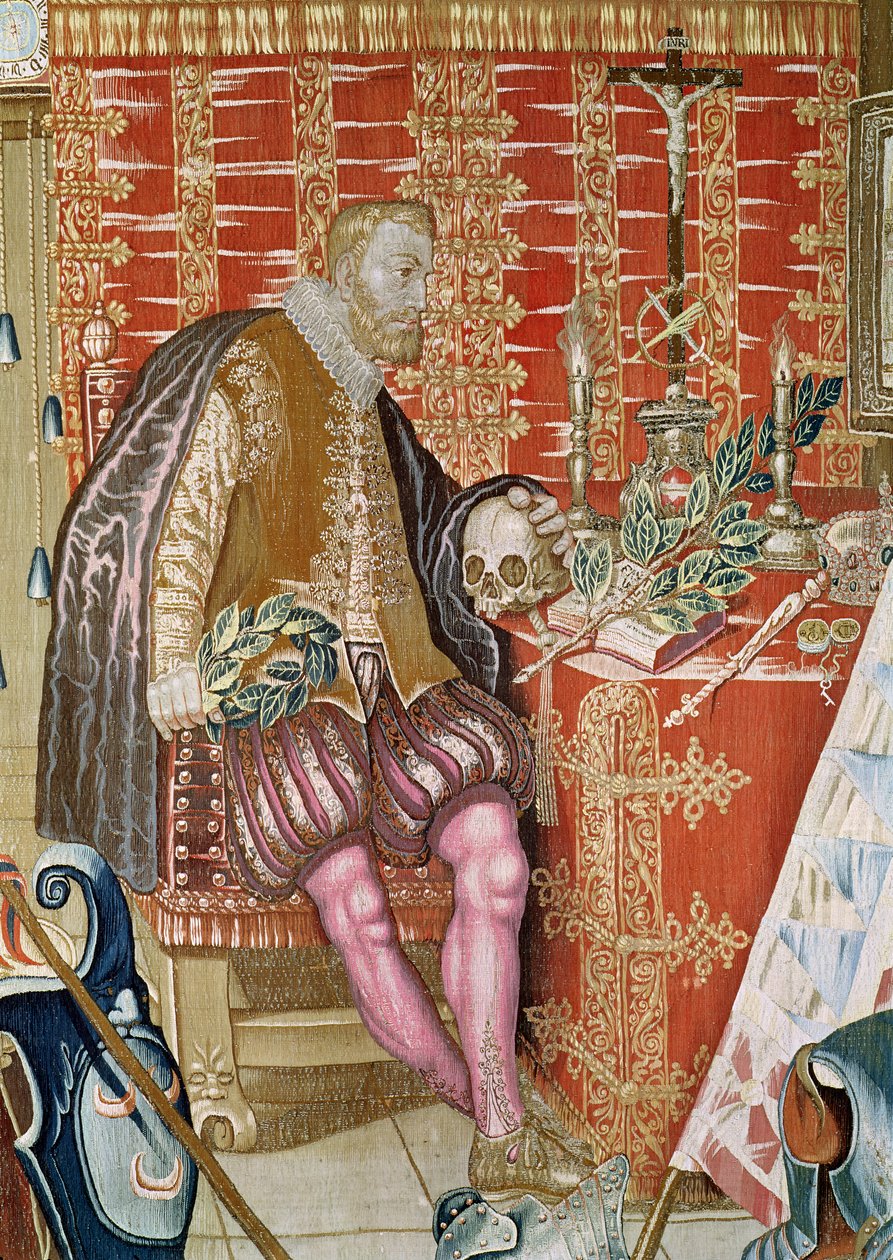 Karel V uit het Wandtapijt van Karel Quint, ca. 1630-40 (detail) door Flemish School