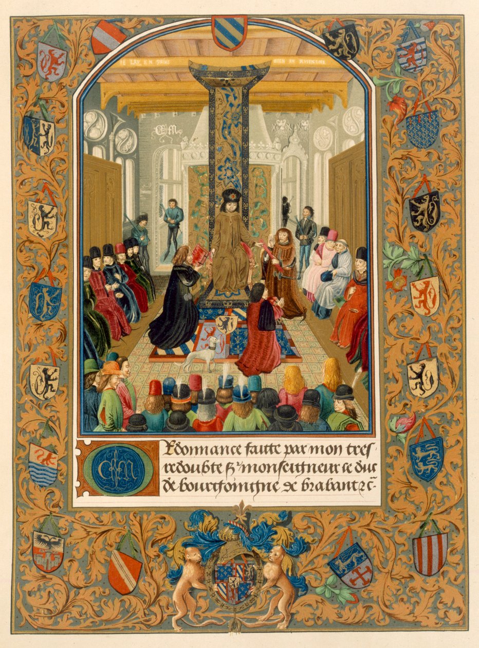 Hertog Karel de Stoute te midden van zijn hof met de Ridders van de Orde van het Gulden Vlies, 1473 door Flemish School