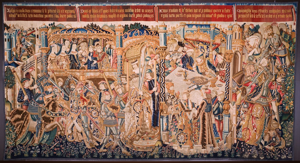 De geschiedenis van Thebe: Tideus en Polineikes door Flemish School