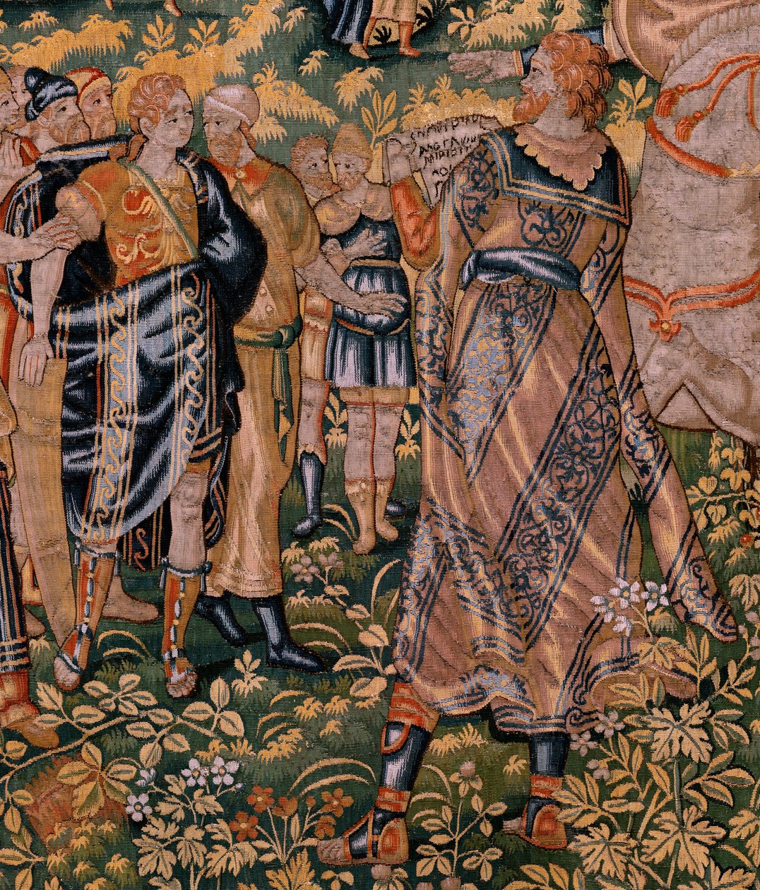 Vlaamse wandtapijt. Serie Verhaal van Cyrus. Nr. II Astyages herkent Cyrus. Anoniem, gebaseerd op Michiel Coxcie. Atelier Antwerpen. Ca 1590. door Flemish School