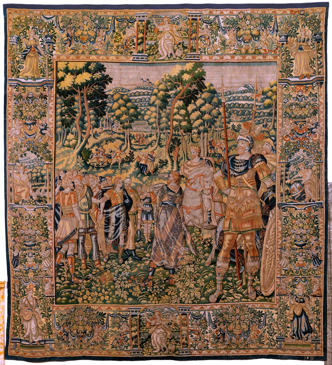 Vlaamse wandtapijt. Serie Verhaal van Cyrus. Astyages herkent Cyrus. Anoniem, gebaseerd op Michiel Coxcie. Ca 1590. door Flemish School