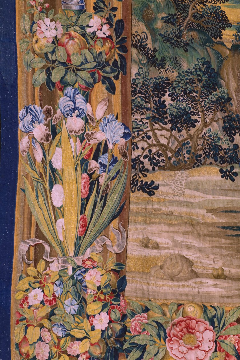 Vlaamse wandtapijt. Serie De Apocalyps: Sint-Michiel verslaat de draak. Atelier Willem Dermoyen, Brussel. Ca 1553-1555. (detail) door Flemish School