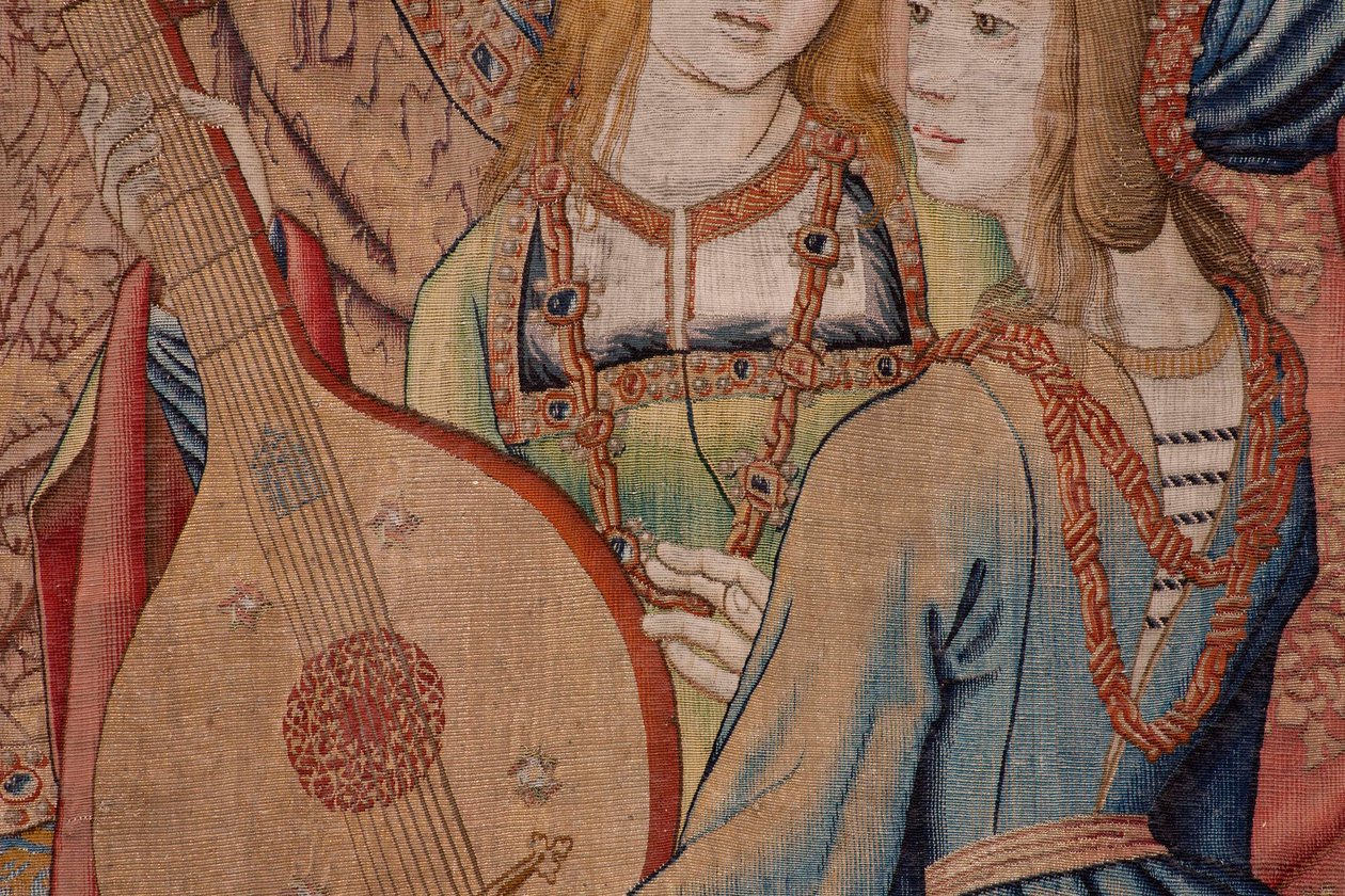 Vlaamse wandtapijt. Serie De Geschiedenis van David en Bathseba. De profeet Nathan berispt koning David. Derde paneel van de serie. Model Anoniem. Fabrikant Onbekend, Brussel. 1505. door Flemish School