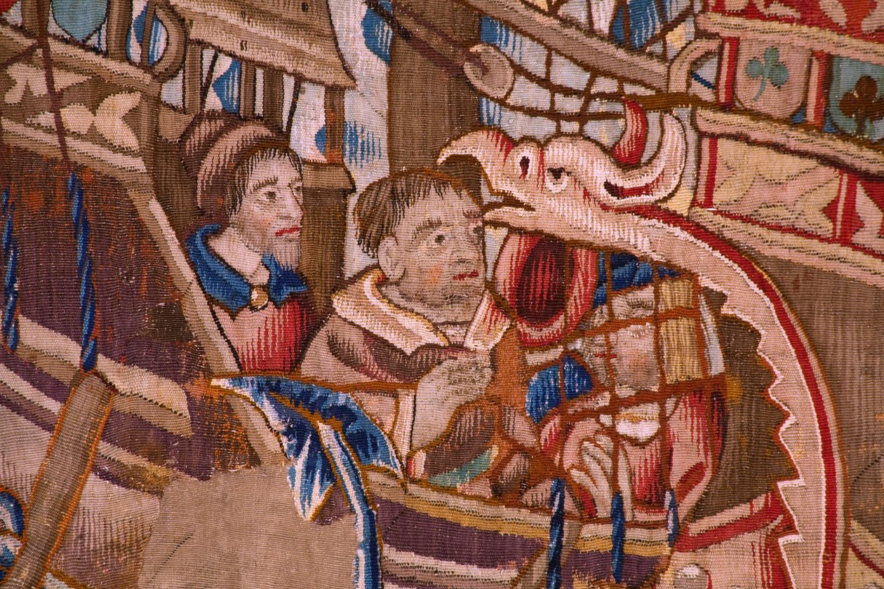 De Portugezen in India: De aankomst in Calicut (detail) door Flemish School