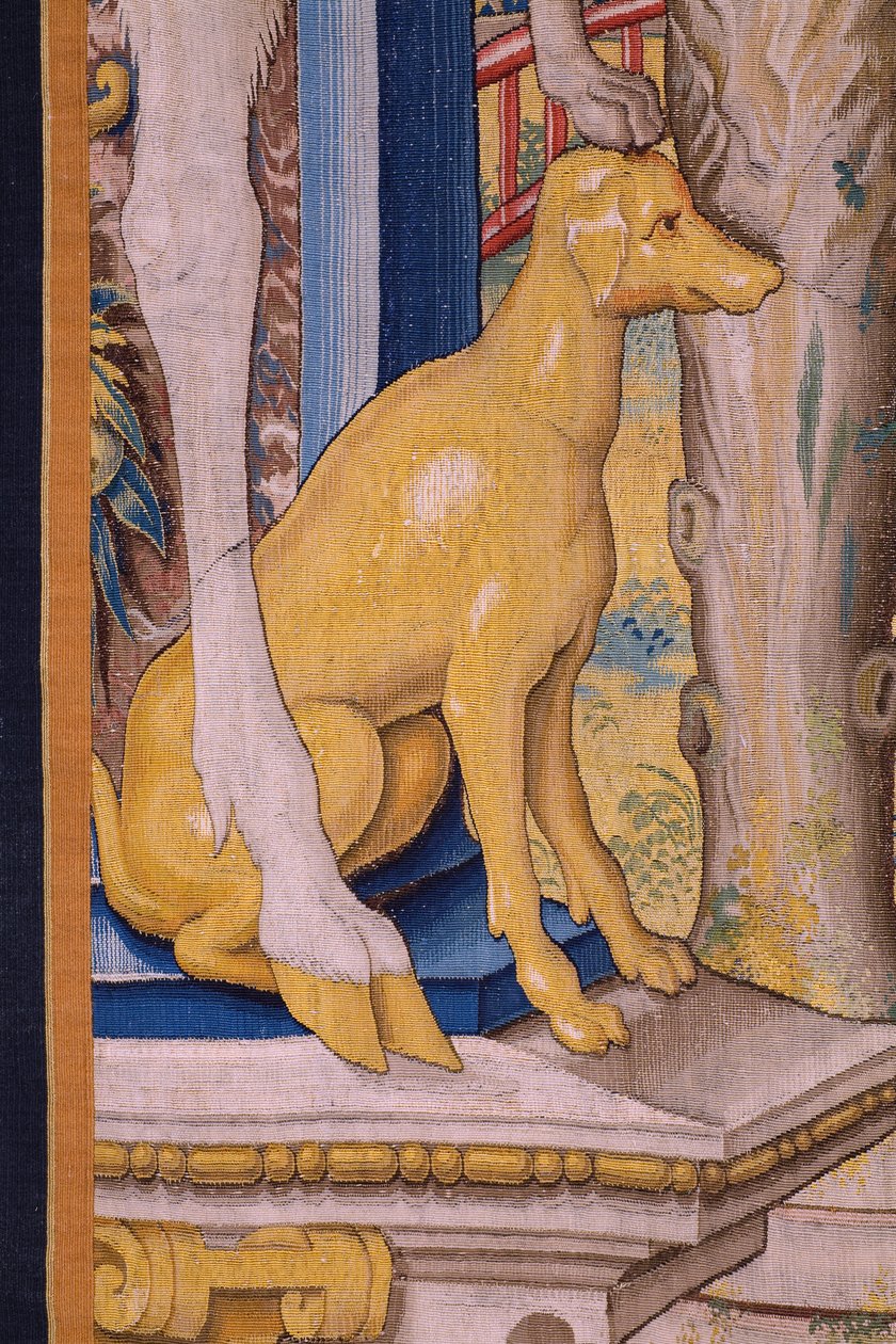 Vlaamse wandtapijt. Serie Vertumnus en Pomona: Vertumnus als boer. Atelier Willem de Pannemaker. Ca 1545-1550. (detail) door Flemish School