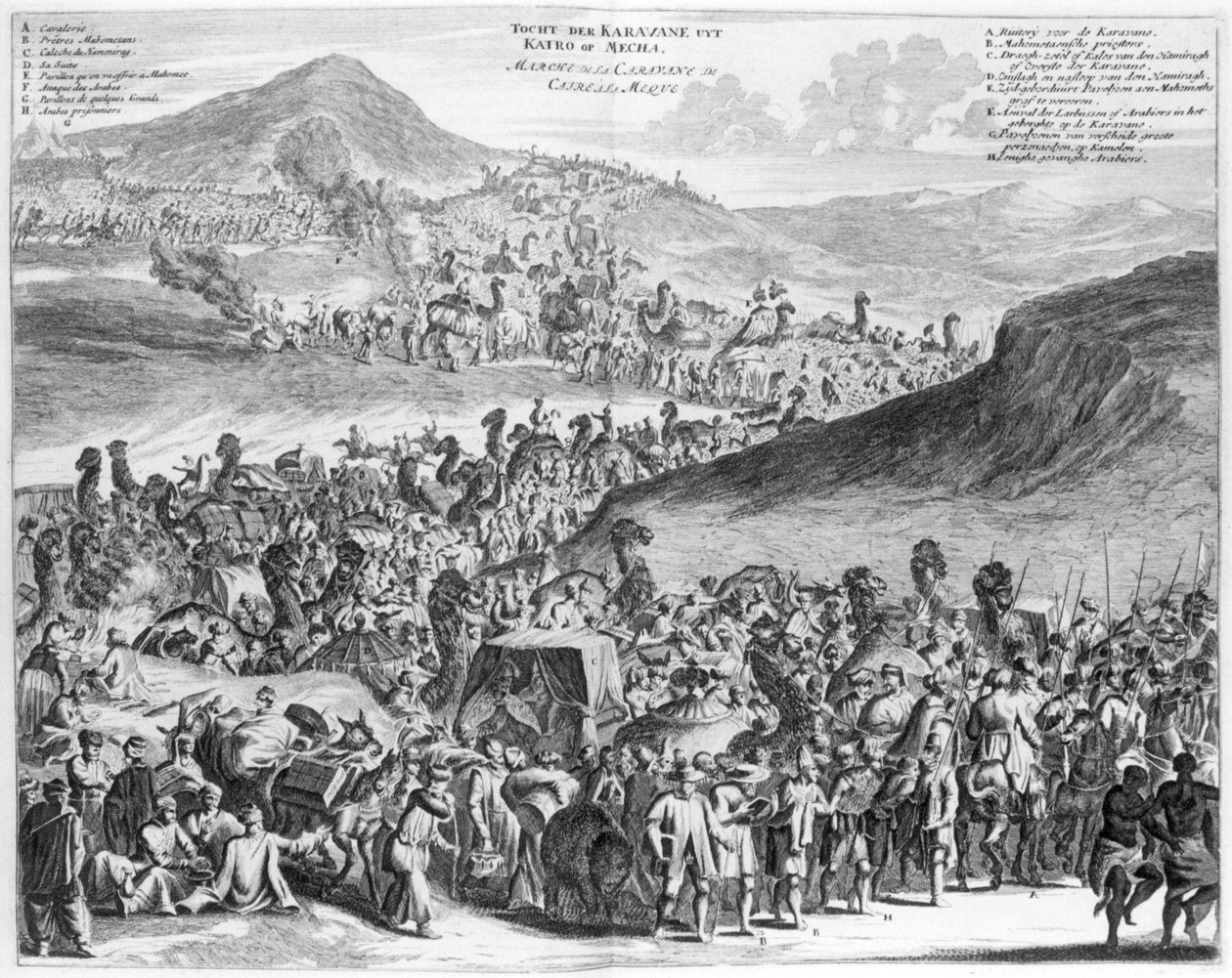 Hadji karavaan van Caïro naar Mekka, uit Beschrijving van Afrika door O. Dapper, 1686 door Flemish School