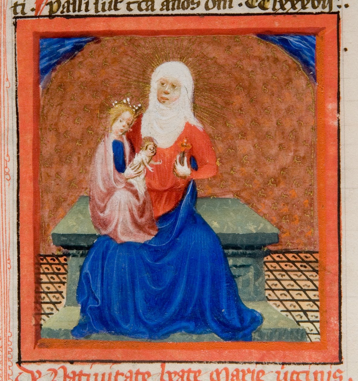 Geboorte van de Heilige Maagd Maria, illustratie uit Legenda Aurea door Jacobus de Voragine, c.1405-10 door Flemish School