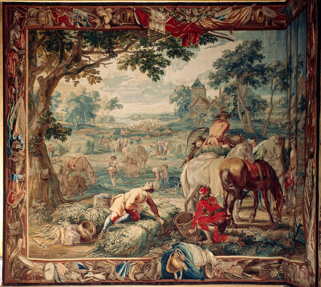 Paleis (Schlossanlage Schleissheim). Vlaamse wandtapijt. Brusselse atelier Judocus De Vos. Ontwerp Lambert De Hondt. Voederen. Ca 1715 - 1724. door Flemish School