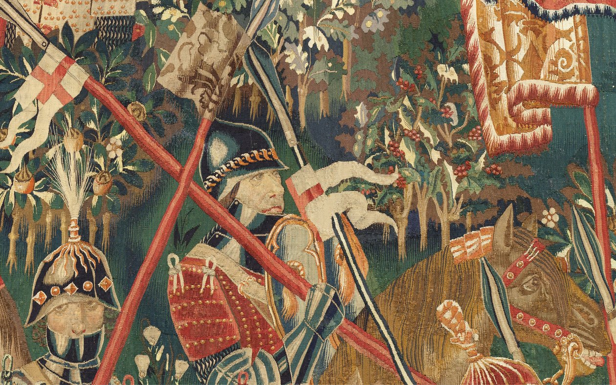Parochiemuseum van wandtapijten. Vlaamse wandtapijt. De inname van Tanger. Serie Veroveringen van koning Alfonso I van Portugal. Tournai. Wol en zijde. door Flemish School