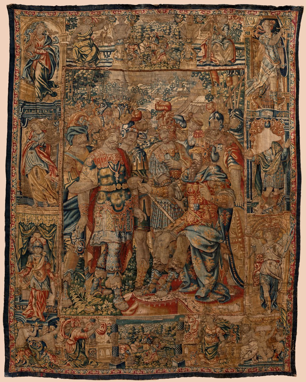 Parochiemuseum van wandtapijten (Museo Parroquial de Tapices de Pastrana). Vlaams wandtapijt. De jonge Alexander voor zijn vader Filip. Brussel. 16e eeuw. 328x407cm. door Flemish School