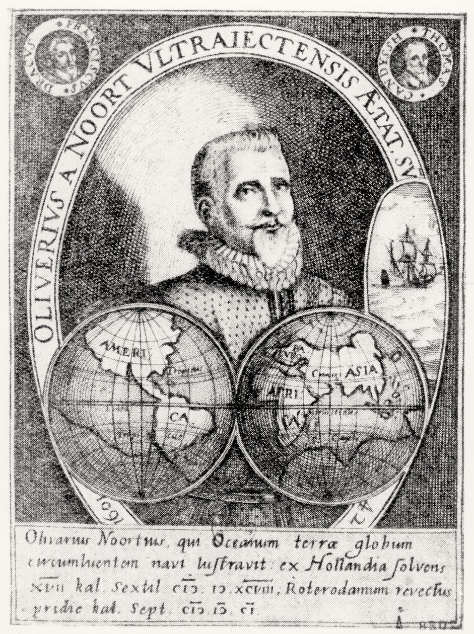 Portret van Oliver Noort (1558-1627) op de leeftijd van 42 door Flemish School