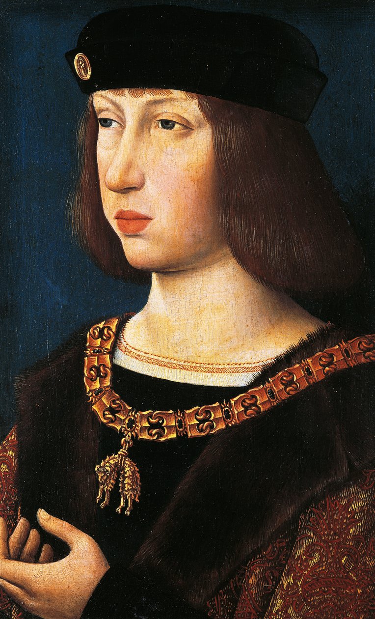 Portret van Filips I van Castilië, bekend als De Schone, Koning-gemaal van Castilië en León door Flemish School