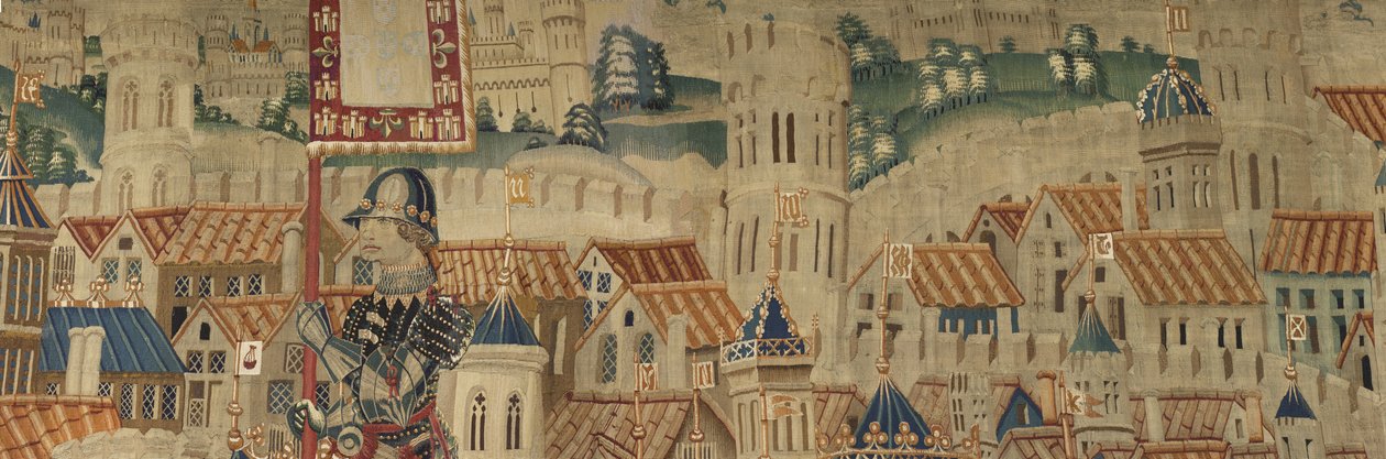 Tapijt met de veroveringen van koning Alfonso V van Portugal (detail) door Flemish School