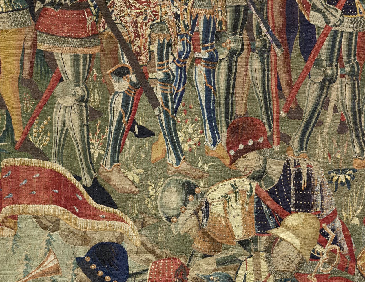 Tapijt met de veroveringen van koning Alfonso V van Portugal (Conquistas de Alfonso V de Portugal), Doornik (detail) door Flemish School