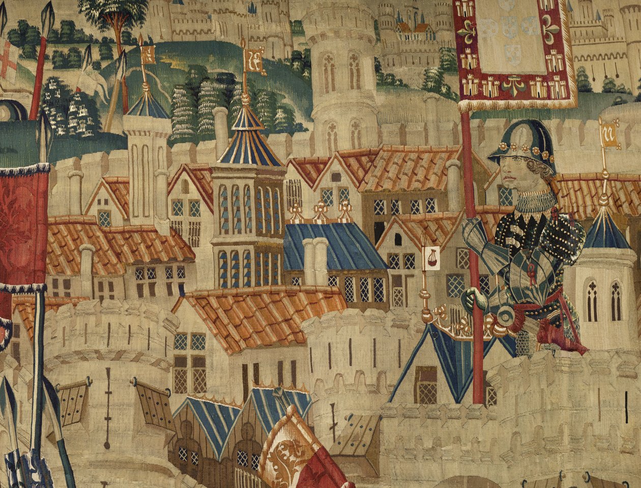 Wandtapijt met de veroveringen van koning Alfons V van Portugal (Conquistas de Alfonso V de Portugal), Tournai. Detail door Flemish School