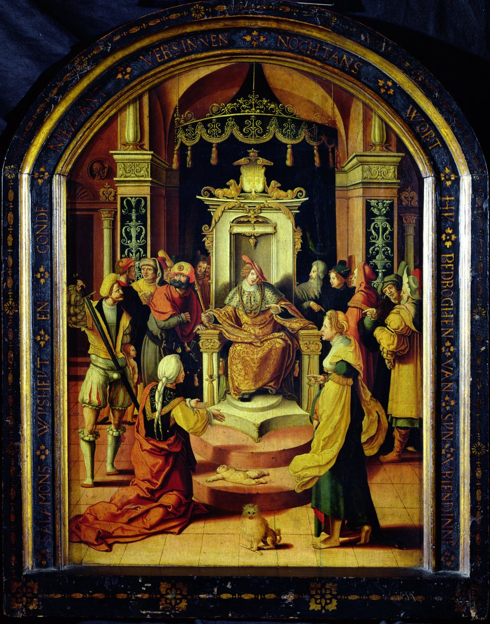 Het oordeel van Salomo (olieverf op paneel) door Flemish School