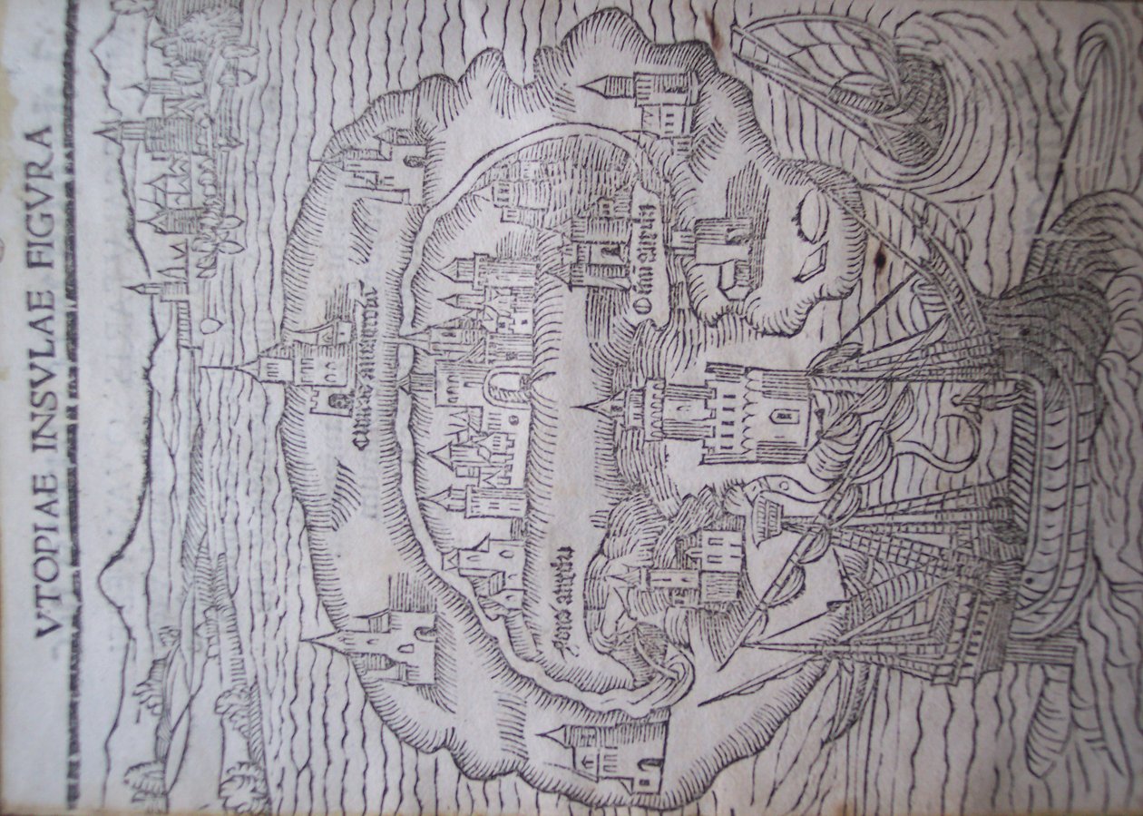 Titelpagina van Utopia, door Thomas More, Leuven 1516 door Flemish School